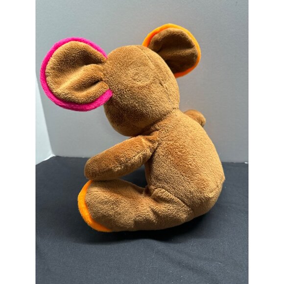 National Entertainment Network Plush Mouse Toy 10" Brown With Pink & Orange Acce - Picture 2 of 8